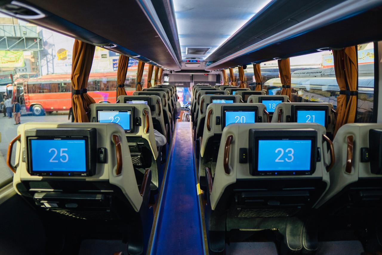 Mint entertainment system on Skyways bus