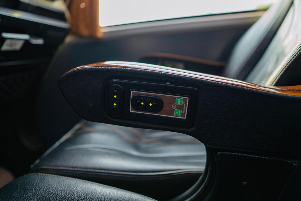 Massaging seat controls on business class